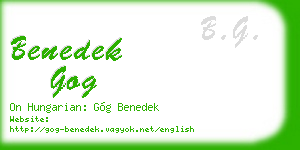 benedek gog business card