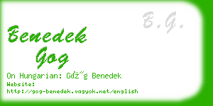 benedek gog business card